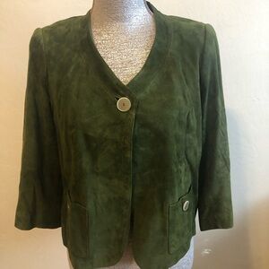 Talbots leather long sleeves jacket open in front